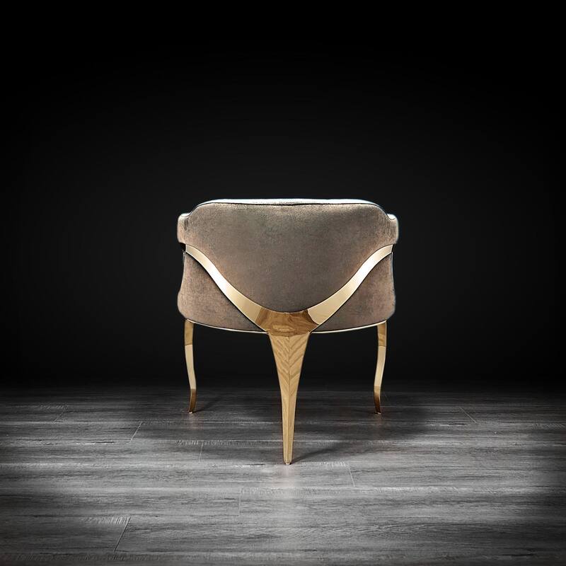Caprice Titanium Gold Stainless Steel Dining Chair