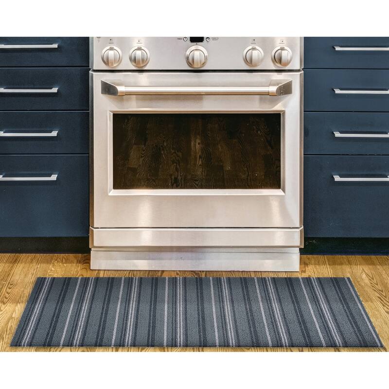 Nautica PVC Loop Utility Indoor/Outdoor Striped Mat