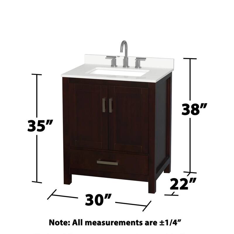 Wyndham Collection WCS141430S-QTZ-US3MXX Sheffield 30" Free Standing
