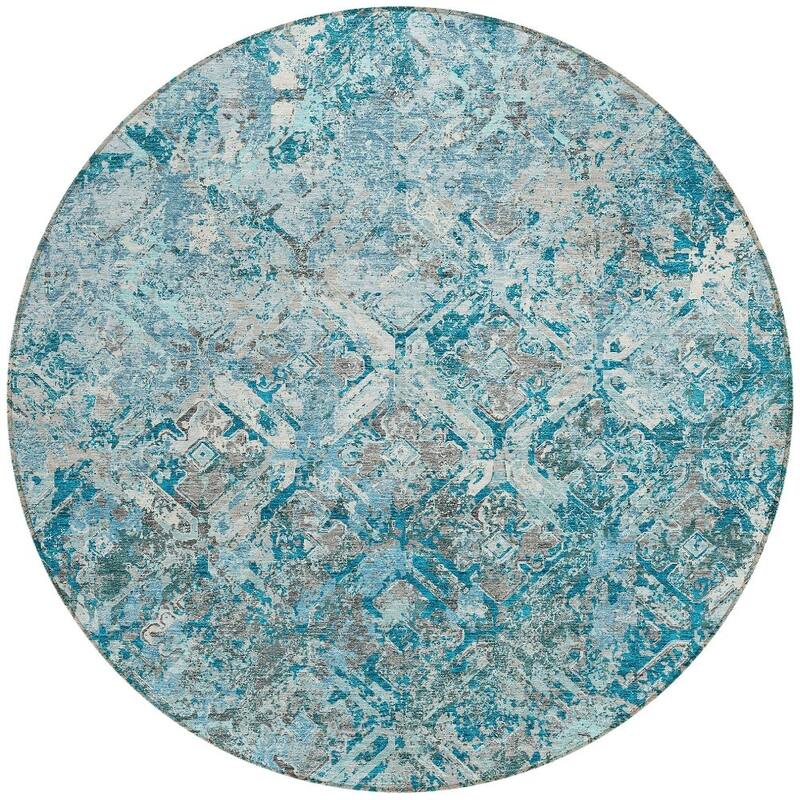 HomeRoots Geometric Transitional Rectangle Outdoor Rug