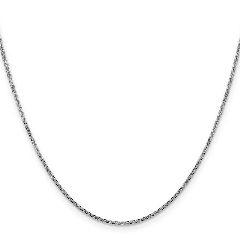 Curata 10k White Gold 1.3mm Diamond Cut Cable Chain Necklace (Lobster)