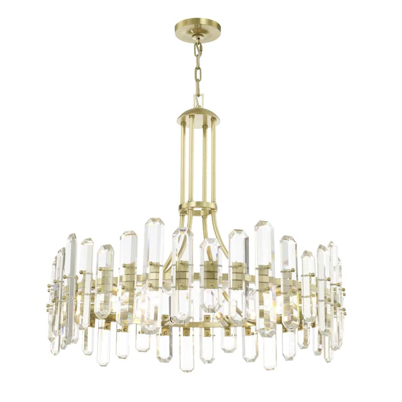 Bolton 12 Light Aged Brass Chandelier - 31'' W x 28.25'' H - 31'' W x 28.25'' H