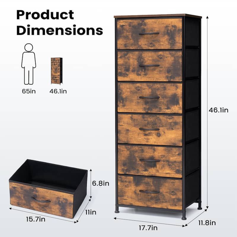 Pellebant 6 Drawers Vertical Storage Tower