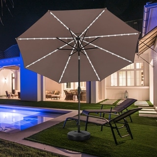 Autlaycil 10ft Solar LED lights Outdoor Patio Umbrella With