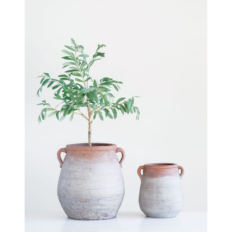 Whitewashed Terra-cotta Urn