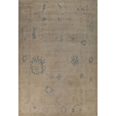 Transitional Oushak Turkish Area Rug Handmade Wool Carpet - 9'0" x 12'0"