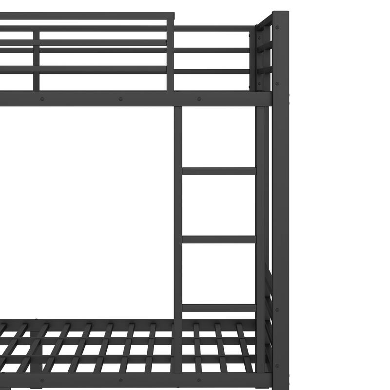 Queen over Queen size Metal Bunk Bed for Teens with Storage Shelves, Drawers and Pegboard