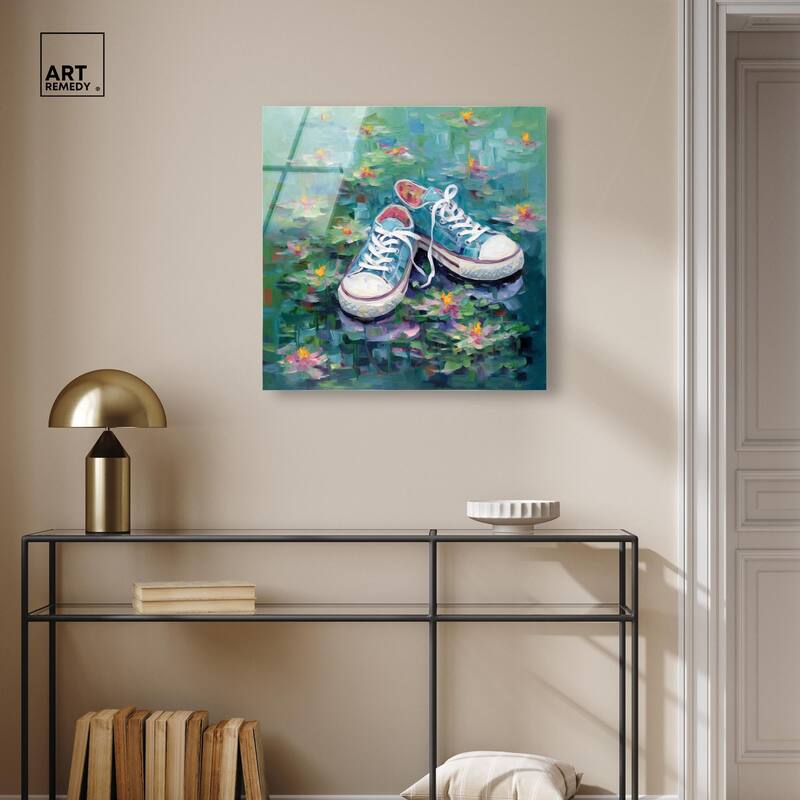 Lily Pad Sneakers II Acrylic by Art Remedy, Ready to Hang