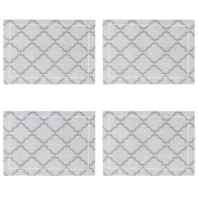 Placemats With Laser-Cut Hemstitch Design (Set of 4) - 14"x20"