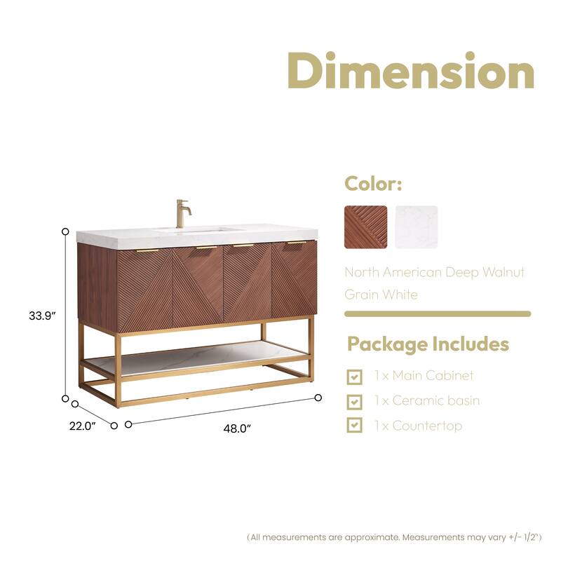 Mahon Single Bath Vanity with Composite Stone Top without Mirror