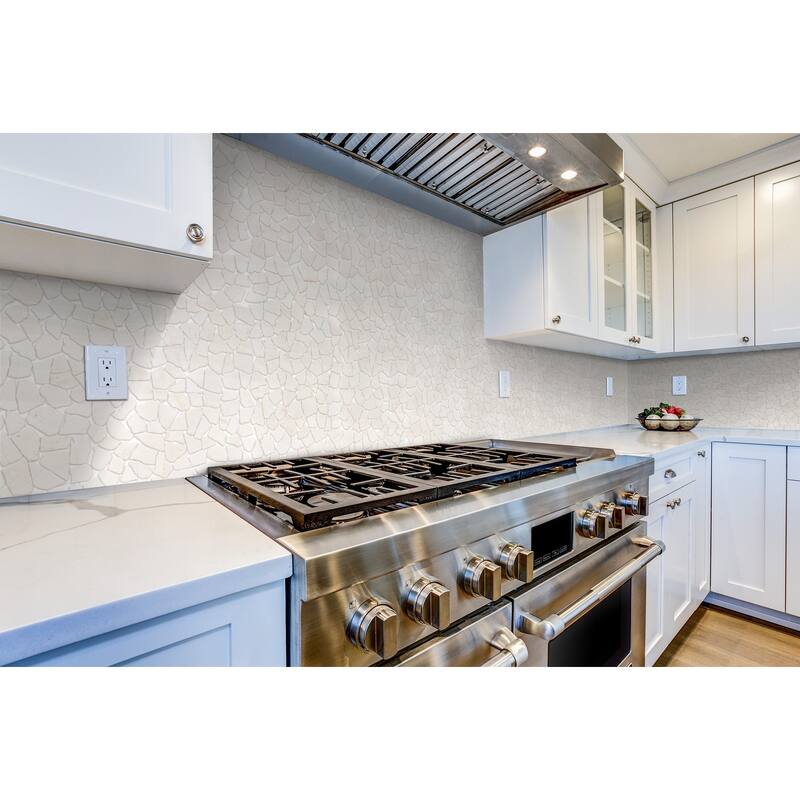 Fit Mosaic 11 in. x 11 in. Marble Mesh-Mounted Mosaic Wall and Floor Tile
