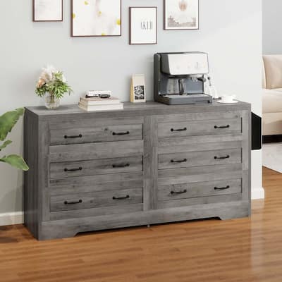 Moasis 6-Drawer 7-Drawer Double Dresser with Power Outlet and Organizer Bag