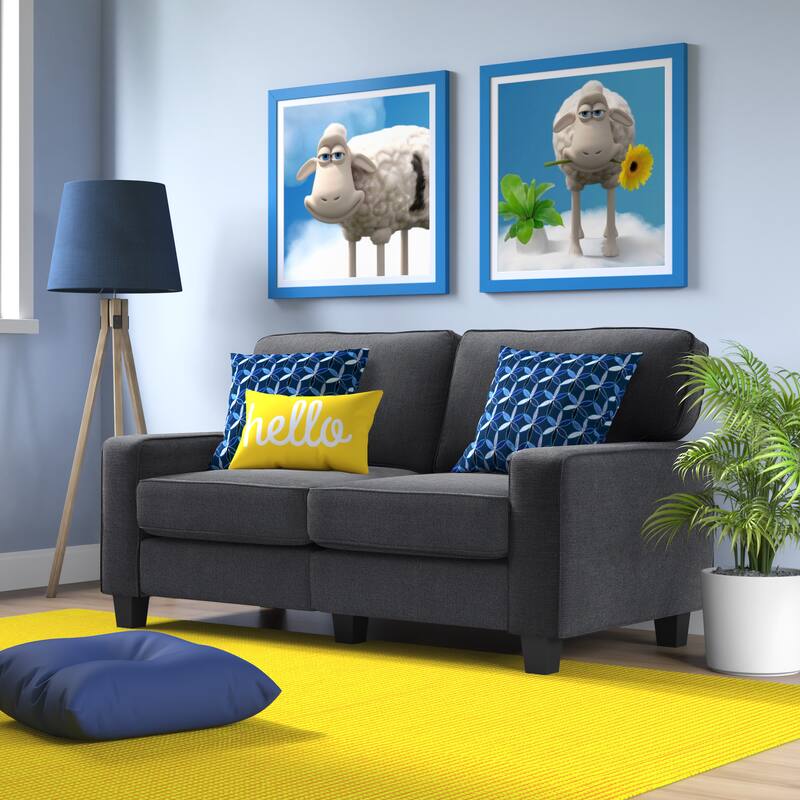 Serta Palisades Upholstered 61" Sofas for Living Room Modern Design Couch, Straight Arms, Tool-Free Assembly