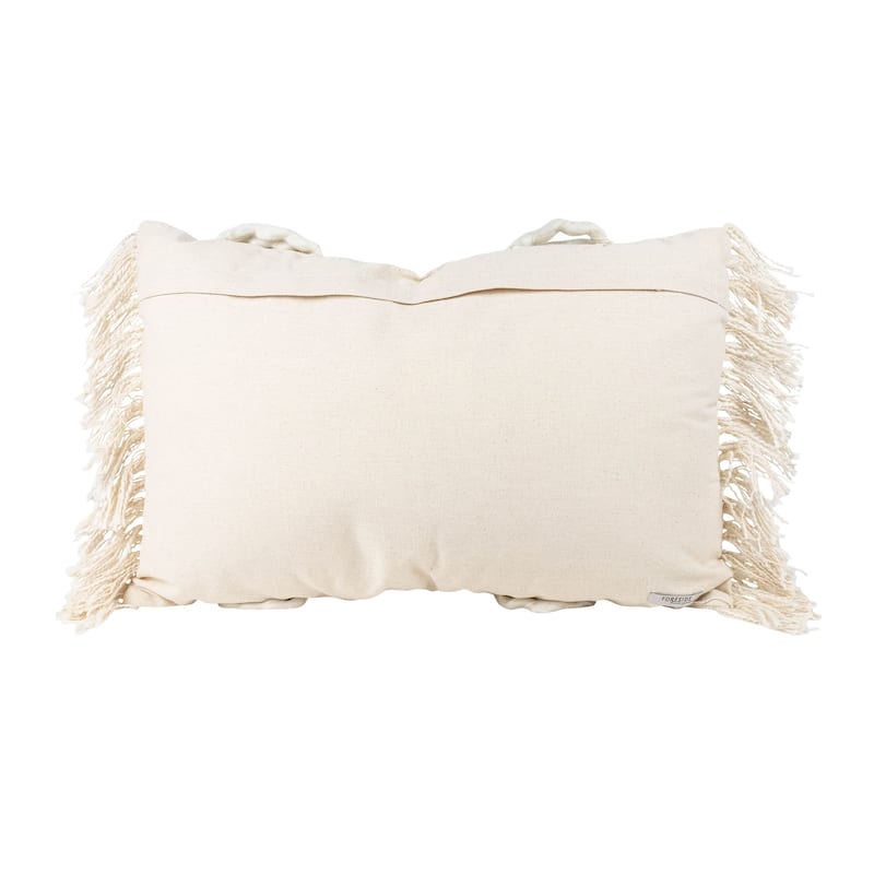 Foreside Home & Garden Textured Yarn White Filled Pillow