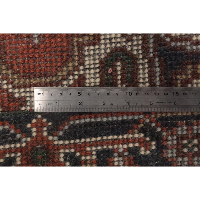 Hand Knotted Oriental 100% Wool Carpet Traditional Geometric Oranges & Rust Heriz (serapi) Area Rug - 3' 0'' X 2' 0''