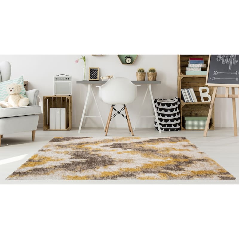 Noori Rug Lux Emma Casual Ikat Pattern 2-inch Thick Shag Rug