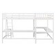 preview thumbnail 9 of 10, Wood Twin Size L-Shaped Loft Bed with Ladder and 2 Built-in L-Shaped Desks