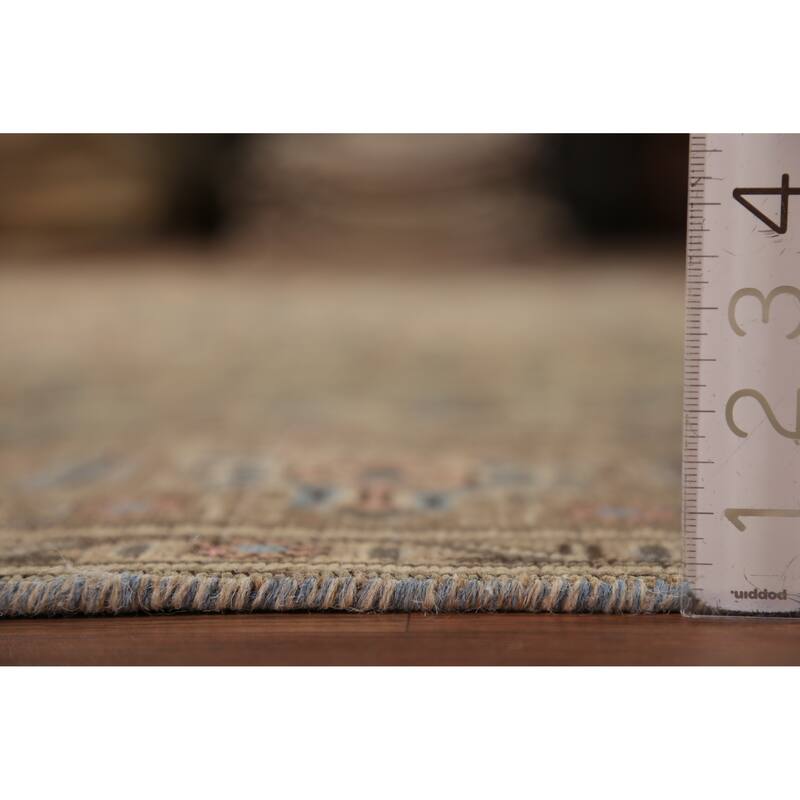 Floral Pink Tabriz Persian Area Rug Hand-Knotted Wool Carpet - 7'11"x 11'0"