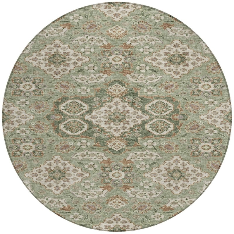 HomeRoots Medallion Traditional Rectangle Outdoor Rug