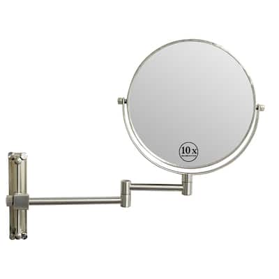 Height Adjustable 8 Inch 1x/10x Magnifying Double Sided Vanity Mirror