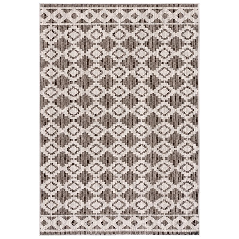 SAFAVIEH Global Sibila Indoor/Outdoor Waterproof Rug - 5'3" x 7'6" - Beige/Dark Beig