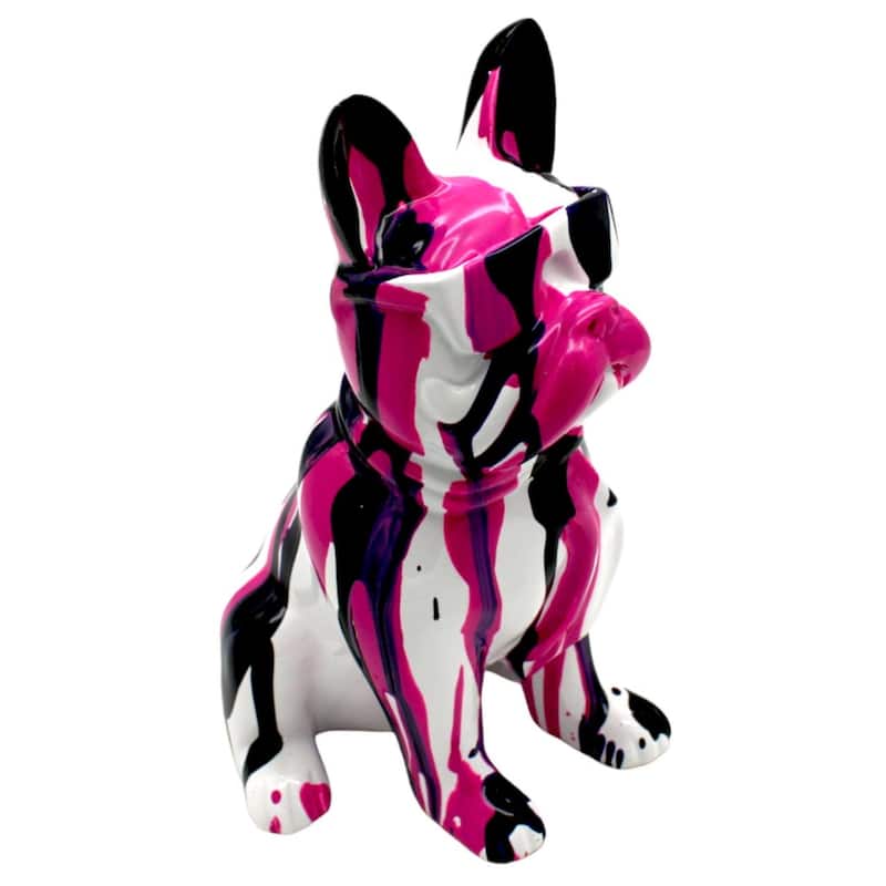 Interior Illusions Plus Pink Graffiti Dog with Glasses - 8" tall