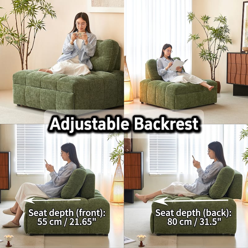 JASIWAY Chenille Pull-Out Single Sofa Bed