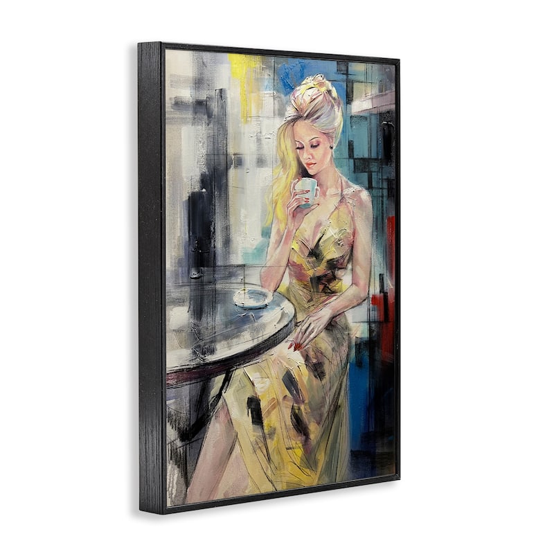 Stupell Elegant Woman at Cafe Framed Giclee Art Design By Lucille Lee