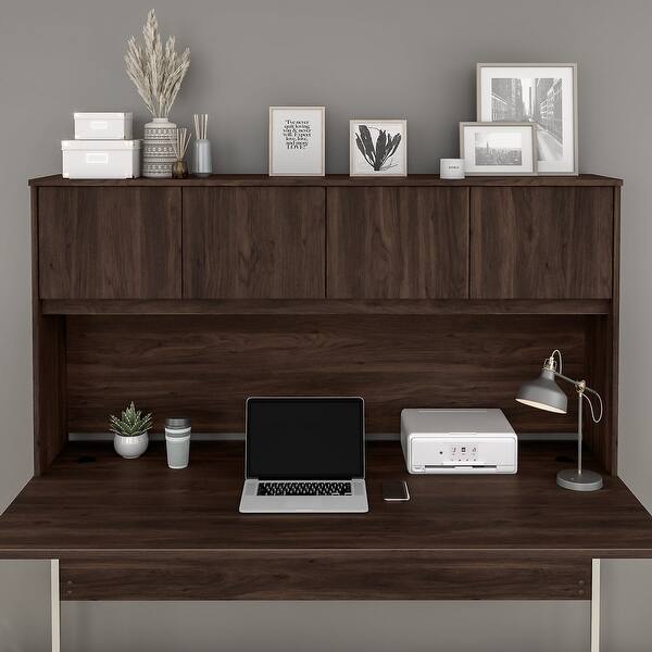 slide 2 of 39, Hybrid 72W Desk Hutch by Bush Business Furniture Black Walnut