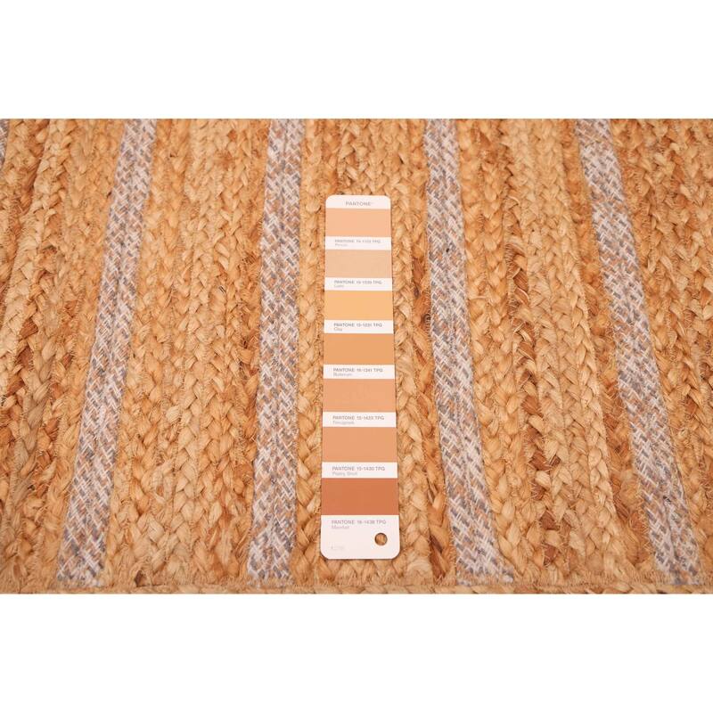 ECARPETGALLERY Braided Weave Palas Denizli Tan Jute Rug - 5'3 x 7'10