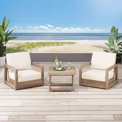 Westchester Acacia Wood Chat Set by Christopher Knight Home