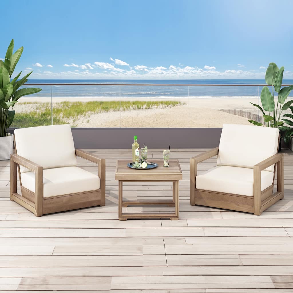 Westchester Acacia Wood Chat Set by Christopher Knight Home