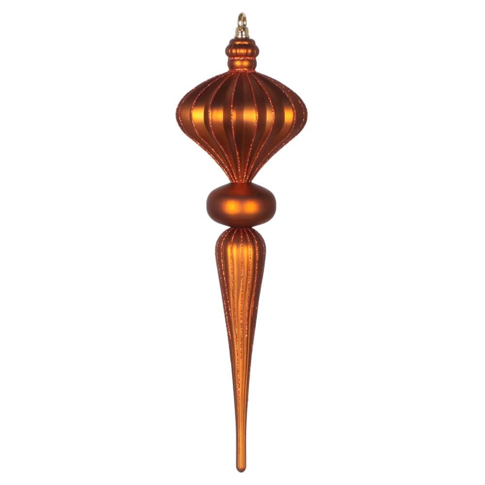 Vickerman 21" Copper Matte Finial Ornament with Glitter Accents - Gold