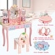 preview thumbnail 8 of 9, Costway Kids Vanity Princess Makeup Dressing Table Chair Set w/
