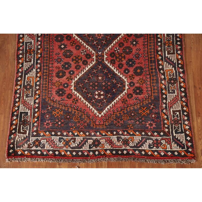 Qashqai Persian Vintage Area Rug Bedroom Handmade Wool Carpet - 4'5"x 6'11"