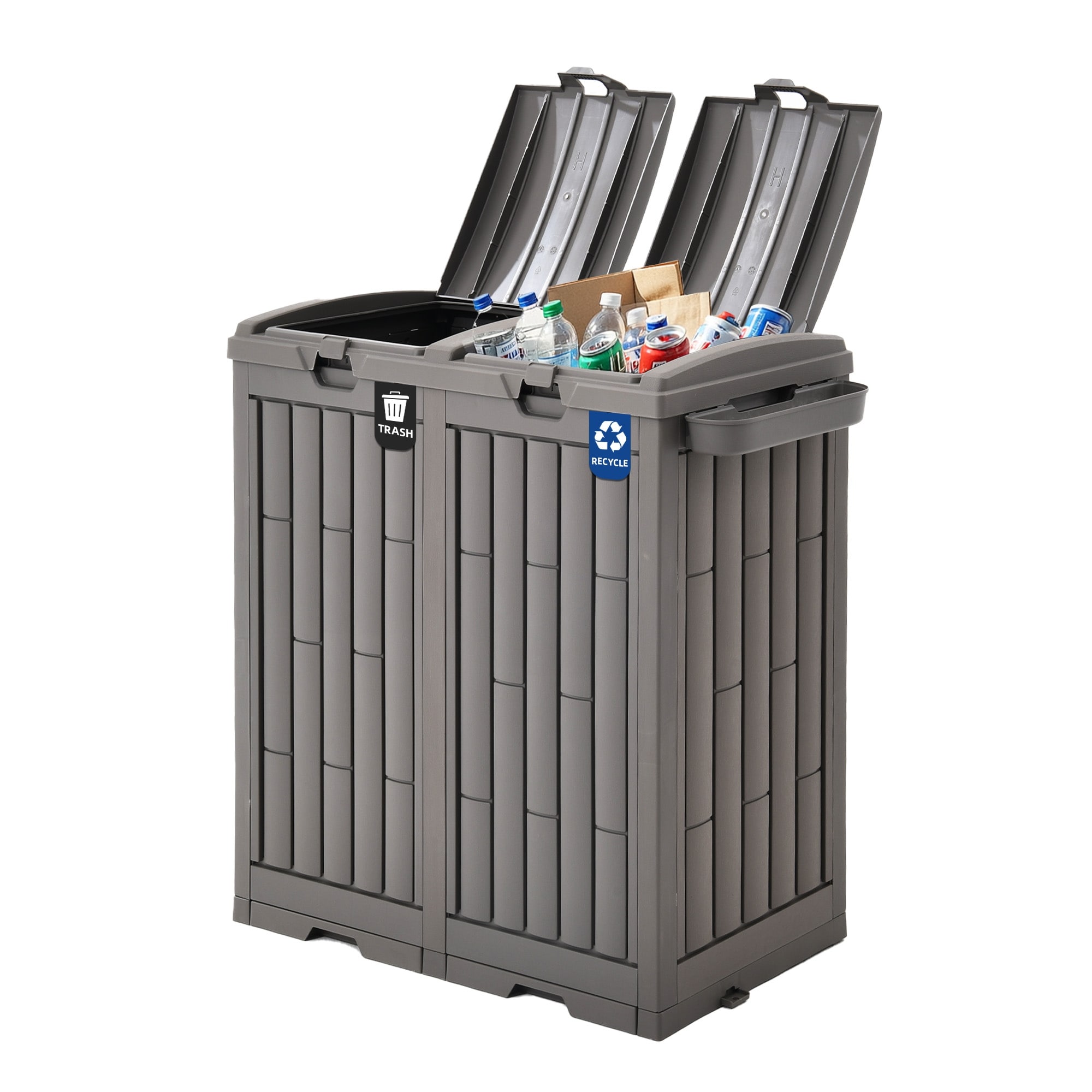 Moasis 31/76 Gallon Resin Outdoor Patio Trash Can