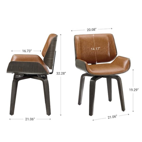 dimension image slide 0 of 2, Art Leon Mid-century Modern Swivel Accent Chair