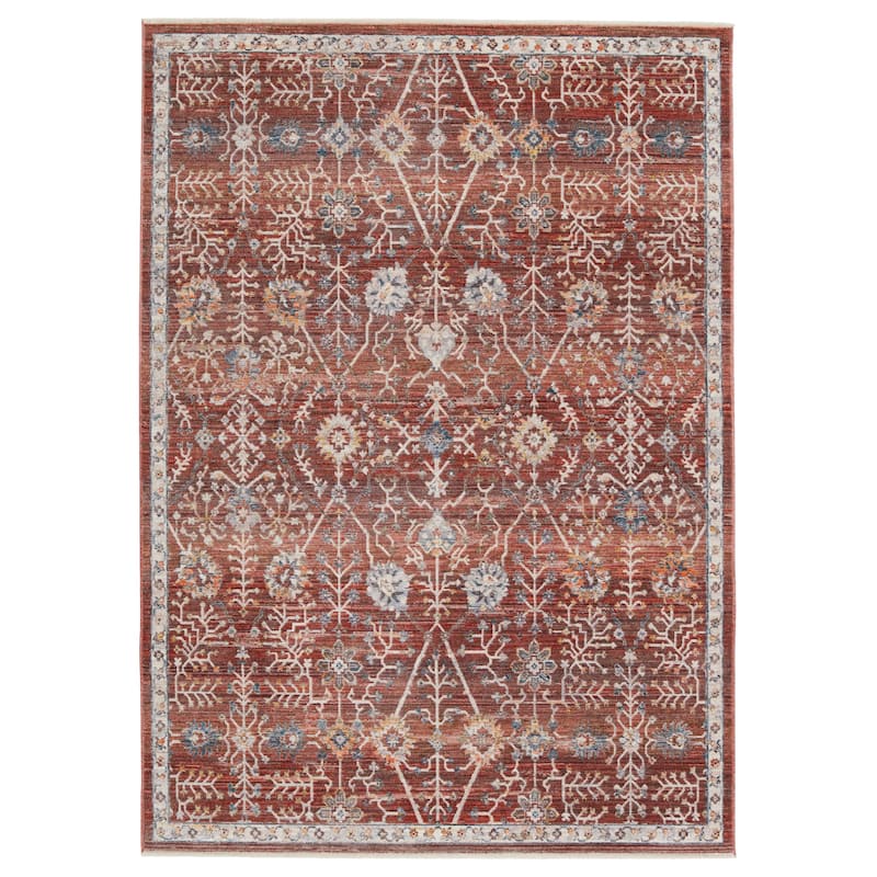 Katalia Trellis Area Rug - 8'X10' - Red/Blue - Runner/Rectangle