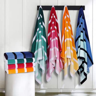Superior Faded Stripes Cotton Velour Quick-Dry Oversized Beach Towel