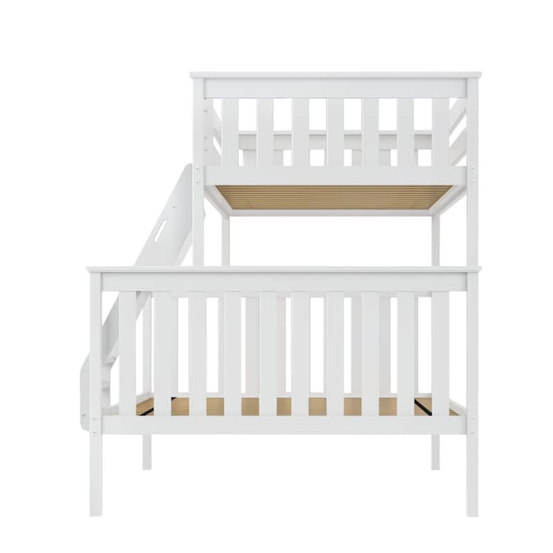 Now Furniture Twin Over Full Bunk Bed with Angled Ladder