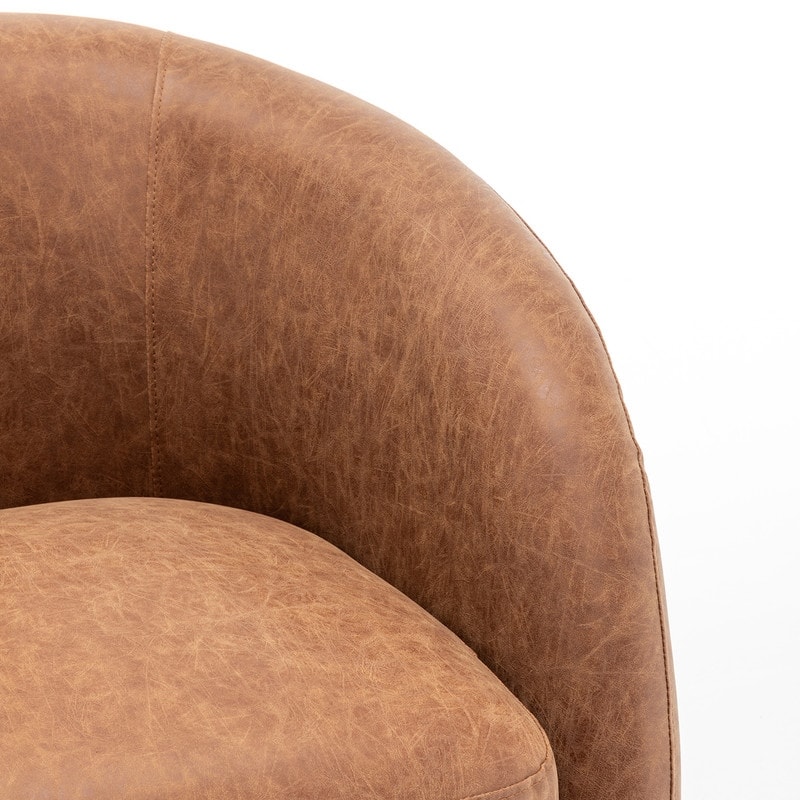 SEYNAR Modern Glam PU Leather 360 Degree Swivel Accent Armchair