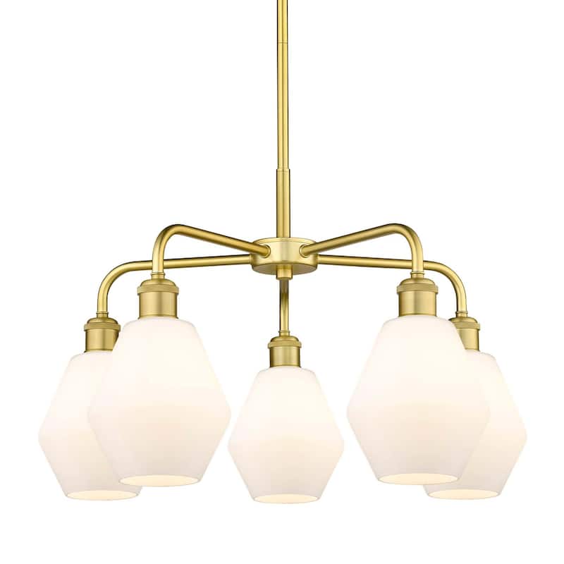 Innovations Lighting 516-5CR-16-24 Cindyrella Chandelier Cindyrella 5 - Satin Gold / Cased Matte White