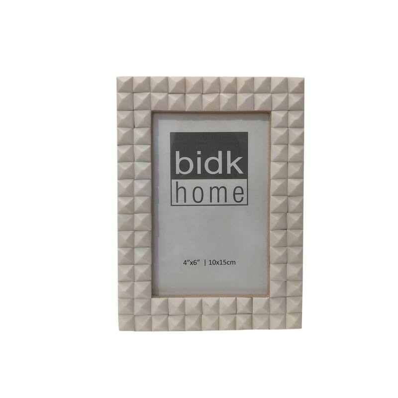 White Picture Frame Resin Diamond Box Design - WHITE - 4x6