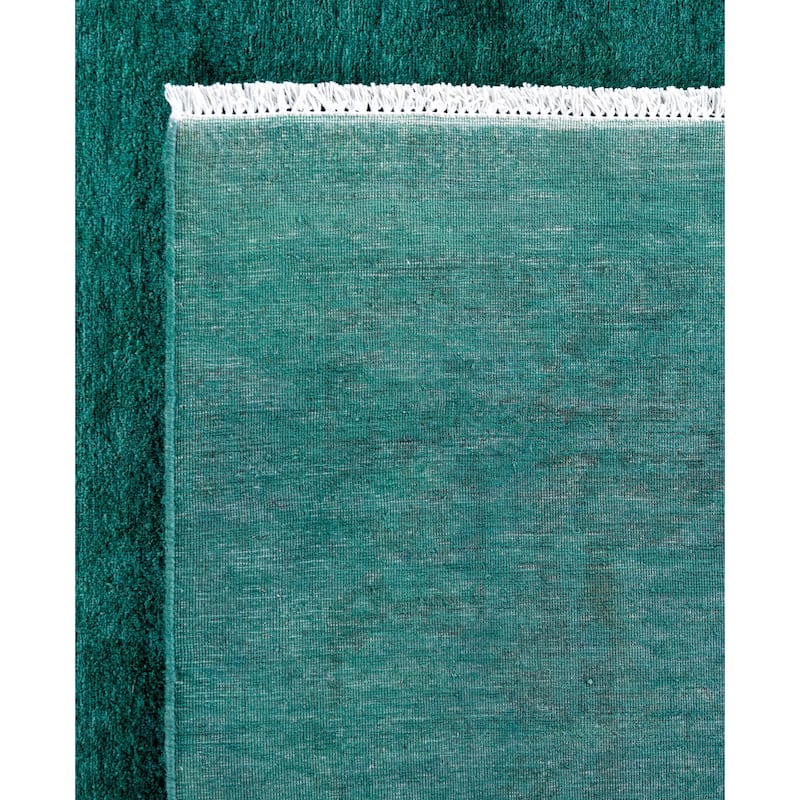 Overdyed One-of-a-Kind Hand-Knotted Area Rug - Green - 6' 1" x 8' 10"