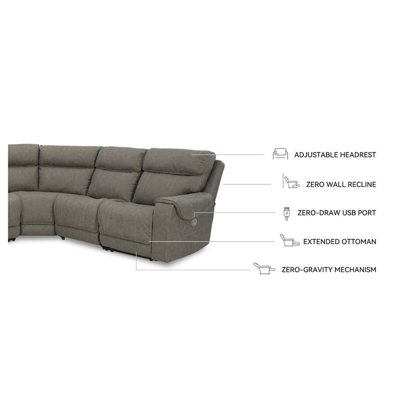 Signature Design by Ashley Starbot Gray 4-Piece Power Reclining Sectional - 73"W x 100"D x 42"H
