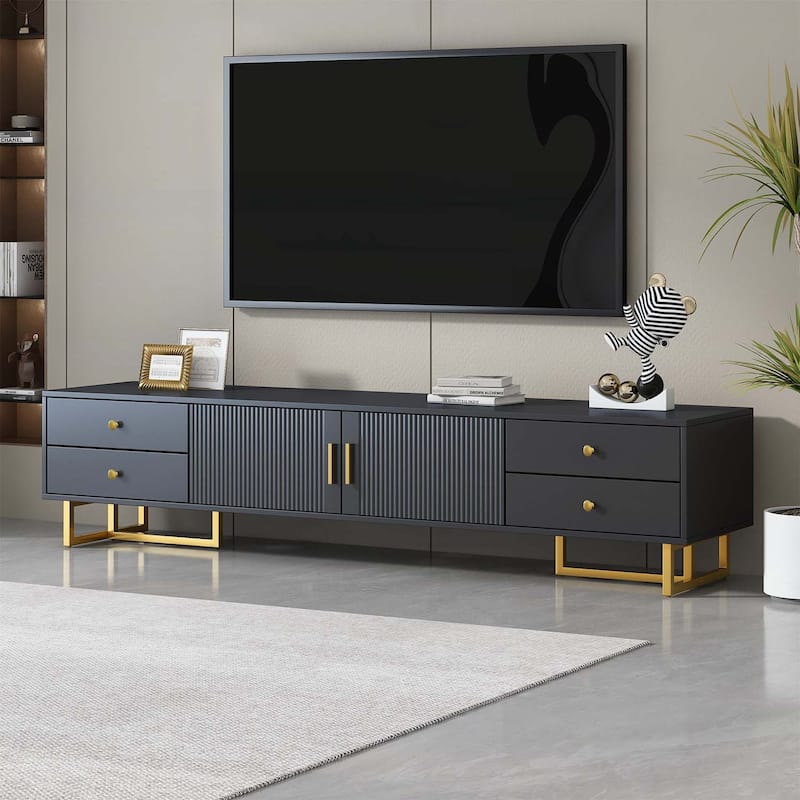 TV Stand for 65+ Inch TVs,Modern Entertainment Center with Storage and Cable Management