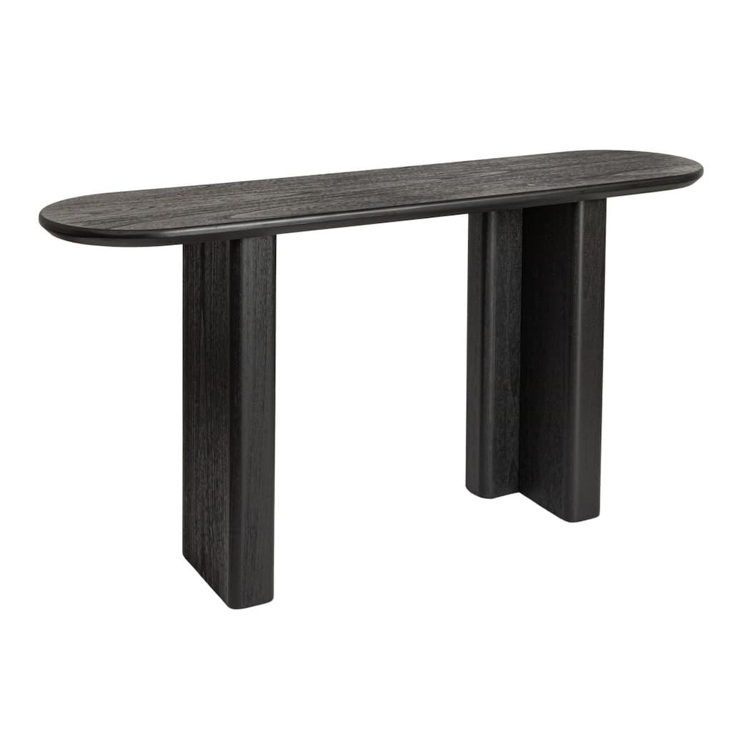 Asymmetrical Firwood and Sycamore Wood Console Table