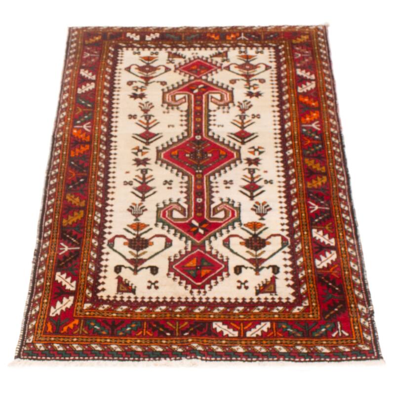 ECARPETGALLERY Hand-knotted Melis Cream Wool Rug - 3'4 x 6'0