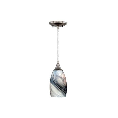 Vaxcel Lighting P0176 Milano 1 Light Mini Pendant with Multi-Colored Glass Shade