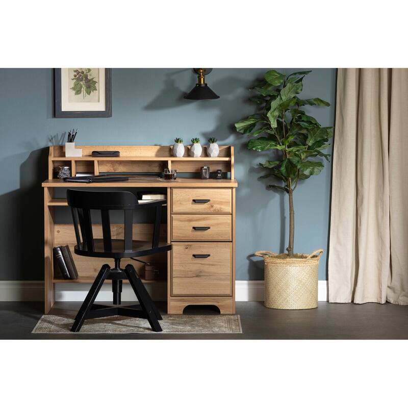 Computer Desk with Hutch - Office Workstation, Home Study Table, Modern Writing Desk